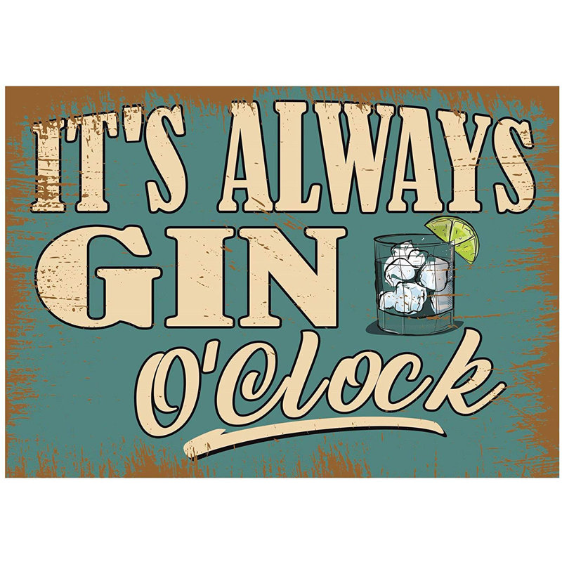 Happy Larry Gin Gifts For Women Gin Lovers Funny Vintage Style Metal